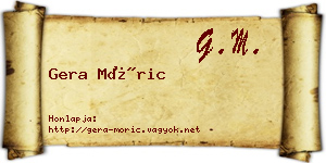 Gera Móric névjegykártya